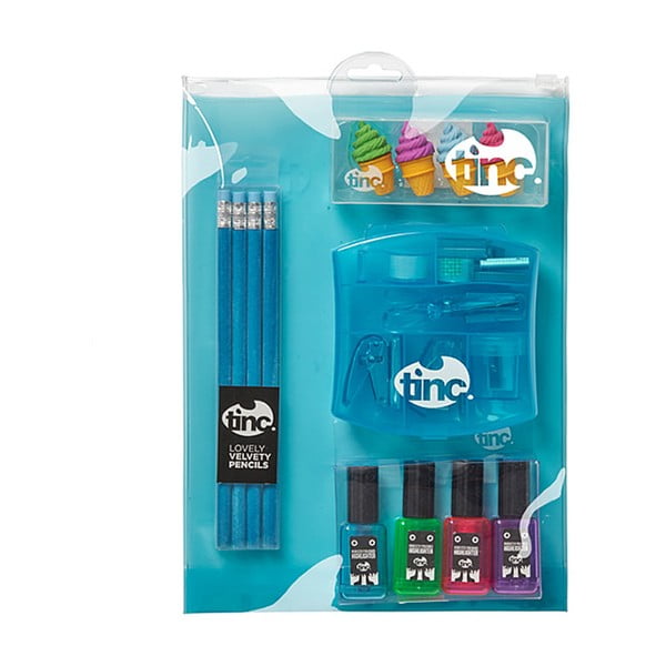 Modrá darčeková sada školních potřeb TINC Perfectly Polished