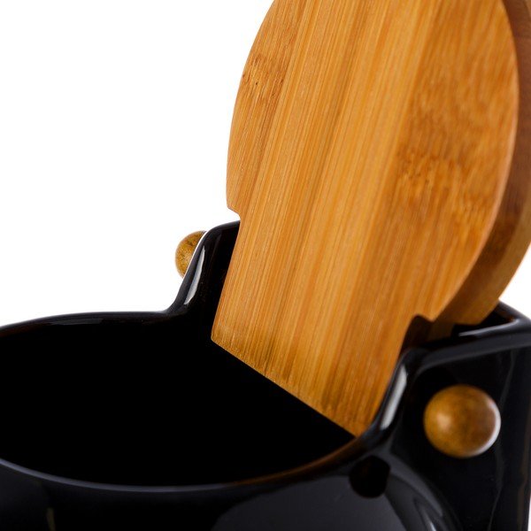 Čierna dóza na soľ s vekom Unimasa Ceramic, 700 ml-image-3