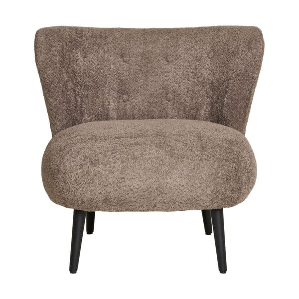 Hnedé kreslo z textílie buklé Covelo – House Nordic-image-1