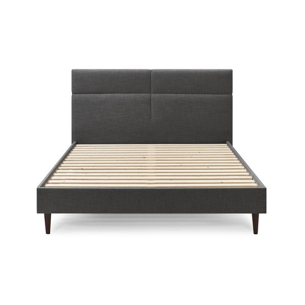 Čierna dvojlôžková posteľ Bobochic Paris Elyna Dark, 160 x 200 cm-image-1