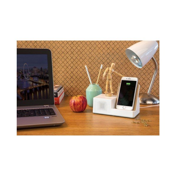 Biela bezdrôtová nabíjačka s reproduktorom XD Exclusive Ontario-image-1