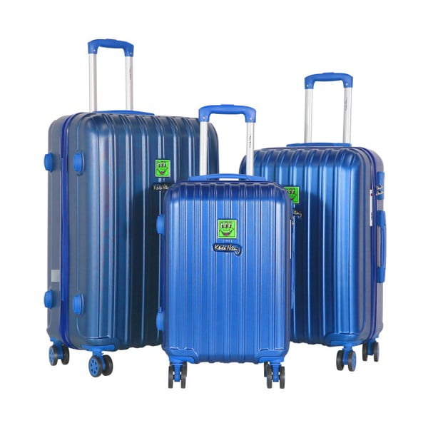 Sada 3 modrých cestovných kufrov LULU CASTAGNETTE Edge