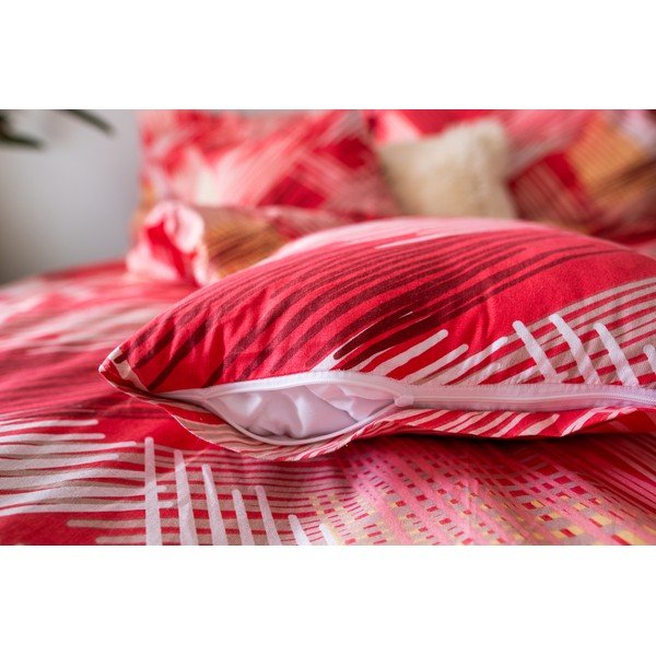 Červené bavlnené obliečky na jednolôžko 140x200 cm LP Dita Red – Cotton House-image-1