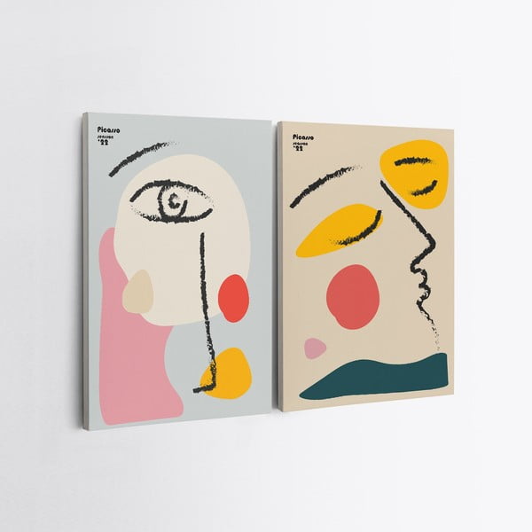 Obrazy v súprave 2 ks 50x70 cm Faces – Wallity-image-2