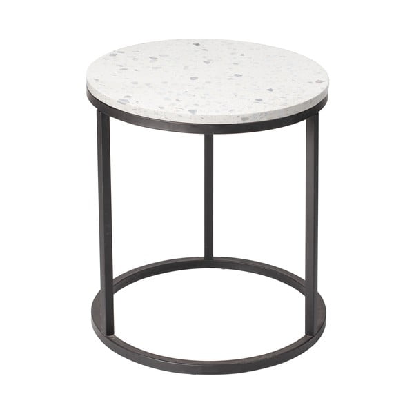 Odkladací stolík s kamennou doskou RGE Bianco, ø 50 cm