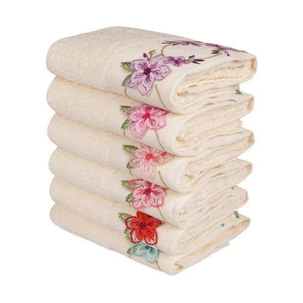 Sada 6 uterákov z čistej bavlny Love, 50 x 90 cm