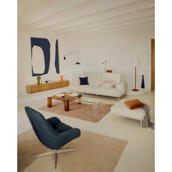 Stojacia lampa v terakotovej farbe s textilným tienidlom (výška 153 cm) Navat – Kave Home-image-3