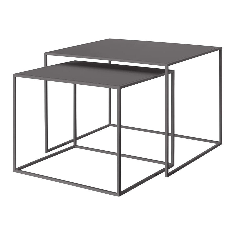 E-shop Tmavosivé kovové konferenčné stolíky v súprave 2 ks 50x60 cm Fera – Blomus