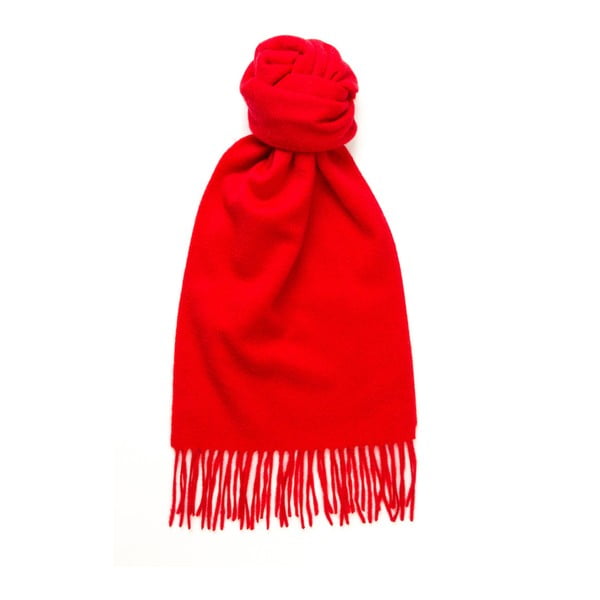 Červený kašmírový šál Hogarth, 180 × 25 cm