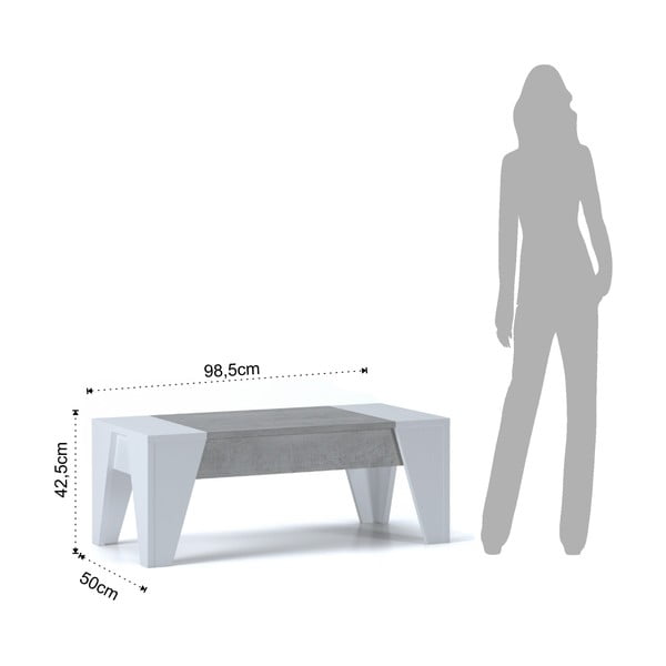 Sivo-biely konferenčný stolík s výklopnou doskou Tomasucci James-image-2