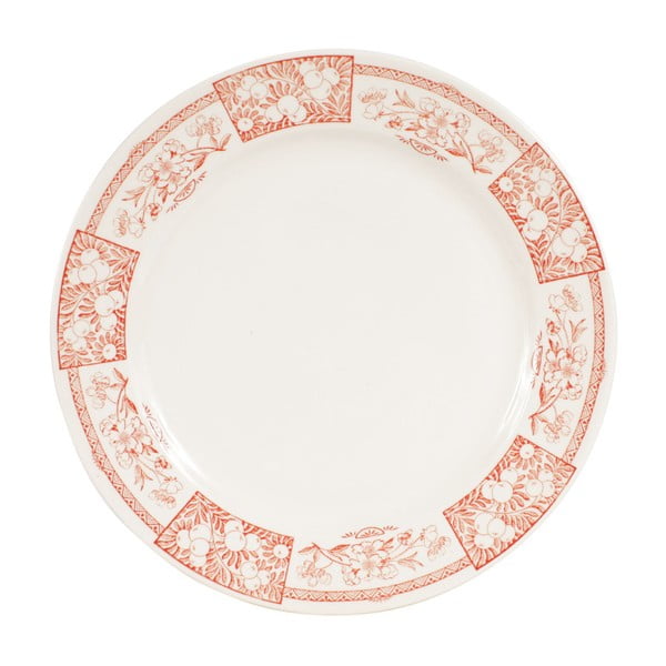 Oranžovo-biely jedálenský tanier Comptoir de Famille Chatou, 26,5 cm