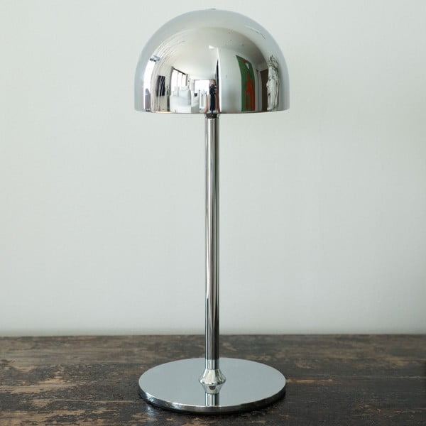 LED stolová lampa na diaľkové ovládanie v striebornej farbe s kovovým tienidlom (výška 30 cm) Tim – Sirius-image-1