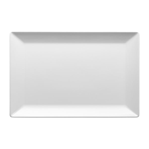 Sada 4 matných bielych tanierov Manhattan City Matt, 30 × 20 cm
