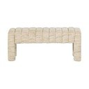 Béžová polstrovaná lavica z textílie buklé Frex – WOOOD