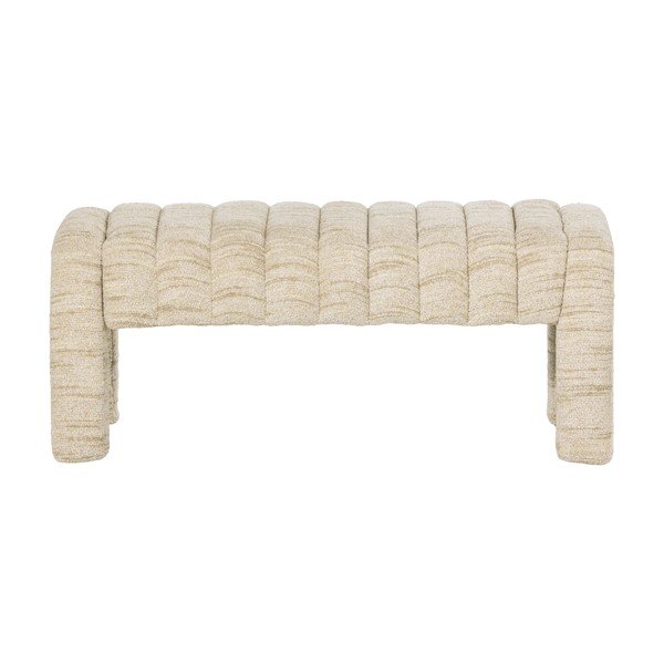 Béžová polstrovaná lavica z textílie buklé Frex – WOOOD