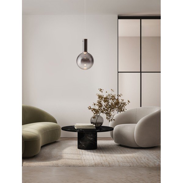 Sivé sklenené LED závesné svietidlo so stmievačom ø 25 cm Nostos – Nova Luce-image-1