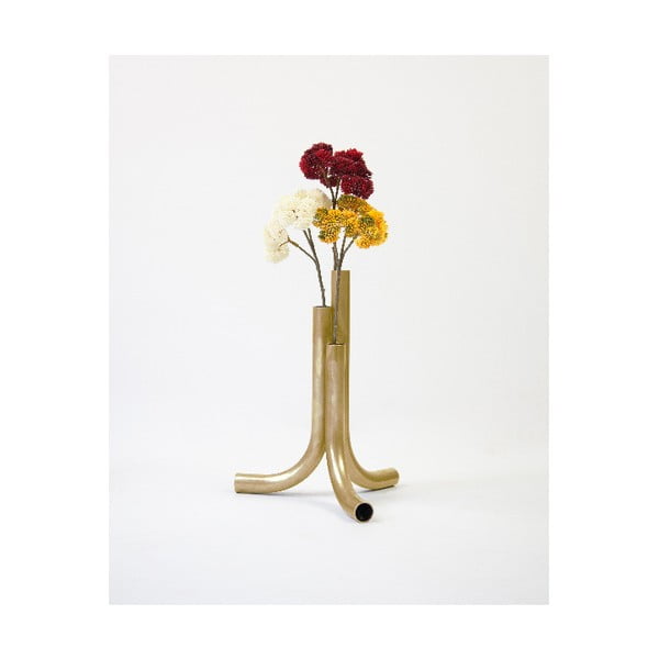 Kovová váza Surdic Tubular Vase Anetheum Branch zlatej farby, 23 x 23 cm
