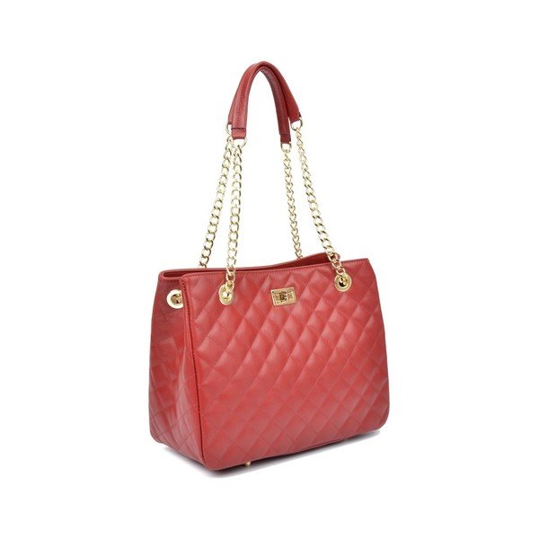 Červená kožená kabelka Isabella Rhea Perta Rosso-image-3
