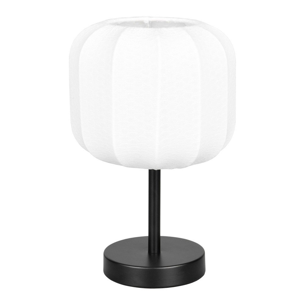 E-shop Biela/matne čierna kovová stolová lampa s textilným tienidlom (výška 30 cm) Madleine – Reality