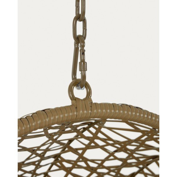 Svetlosivé/béžové závesné záhradné kreslo z umelého ratanu Florina – Kave Home-image-1