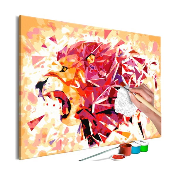 DIY set na tvorbu vlastného obrazu na plátne Artgeist Abstract Lion, 60 × 40 cm