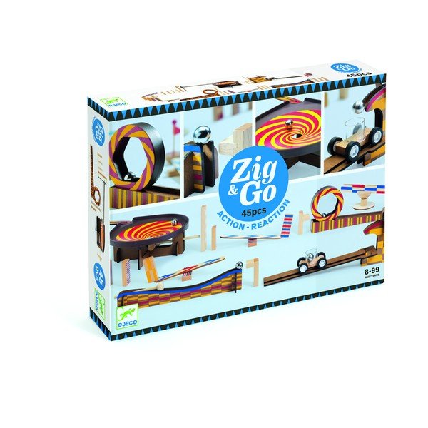 Detská drevená dráha Djeco Zig Go, 45 dielikov-image-1