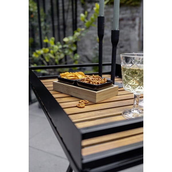 Čierne keramické servírovacie misy v súprave 2 ks s podnosom Elo - Wenko-image-1