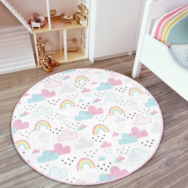 Biely detský koberec ø 120 cm Comfort – Mila Home-image-2