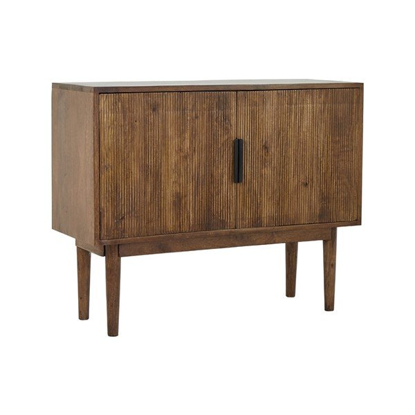 Tmavohnedá nízka komoda z masívneho dreva 100x80 cm Bitika – Light & Living-image-2