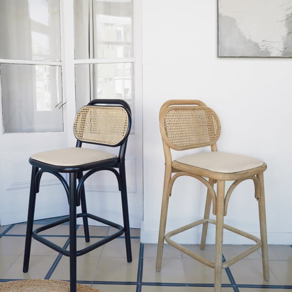 Barová stolička z dubového dreva v prírodnej farbe (výška sedadla 65 cm) Doriane – Kave Home-image-2