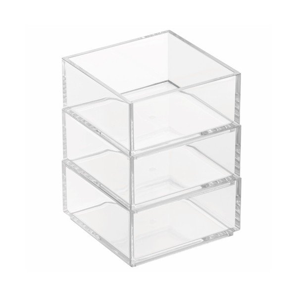 Sada 3 úložných boxov InterDesign Clarity Stacker-image-3