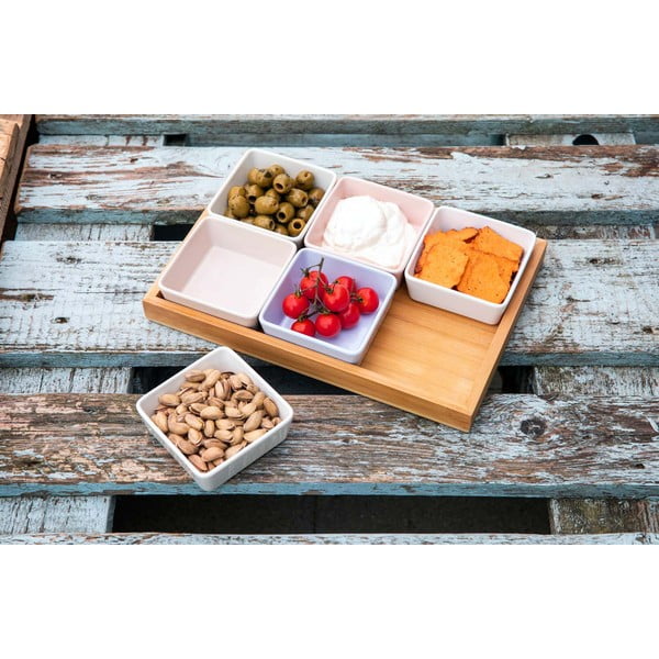 Porcelánová/bambusová servírovacia súprava 6 ks – Remember-image-1