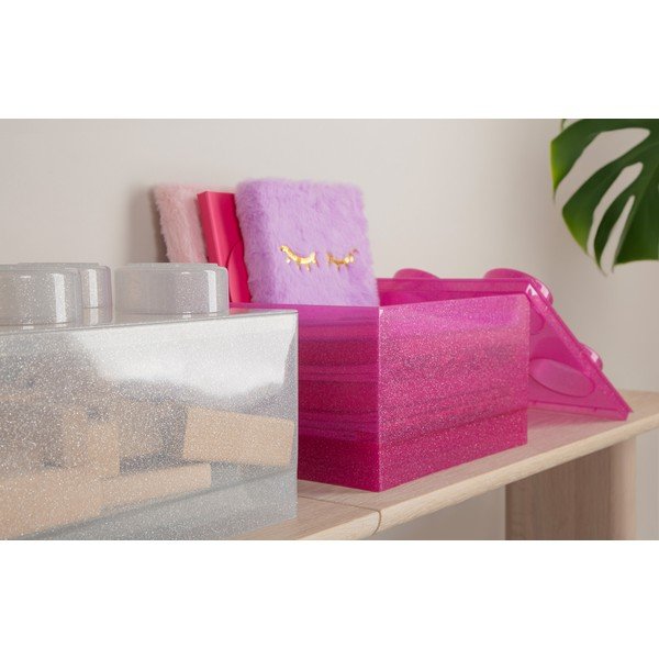 Ružový plastový detský úložný box 25x25x18 cm – LEGO®-image-2