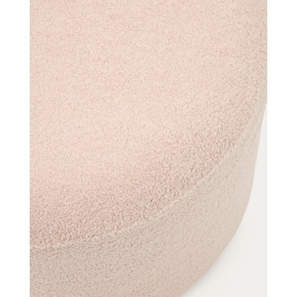 Svetloružový taburet z textílie buklé Kaeli – Kave Home-image-1