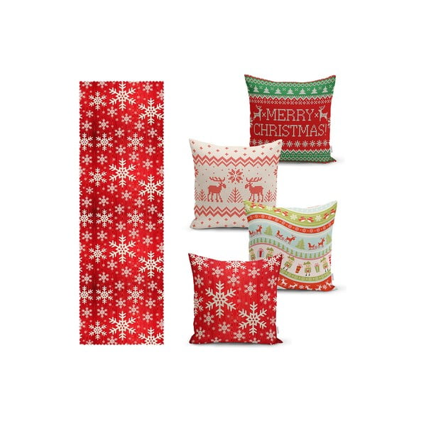 Súprava obliečok na vankúš a behúňa 5 ks Christmas Sweater – Mila Home