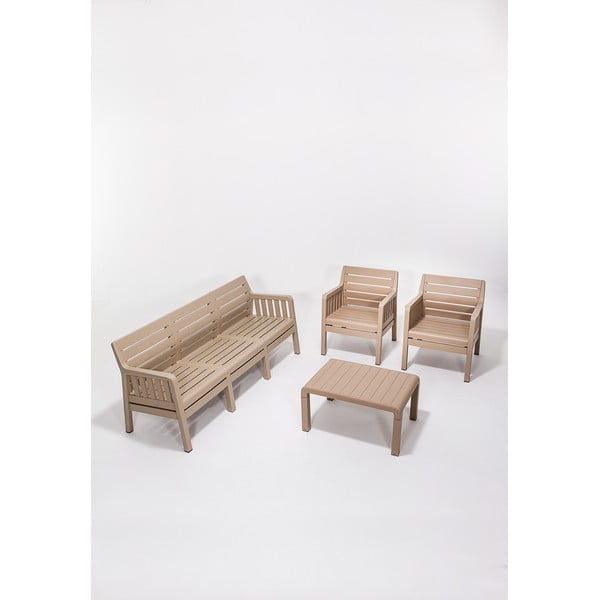 Béžová záhradná lounge súprava pre 5 Lara – Floriane Garden-image-1