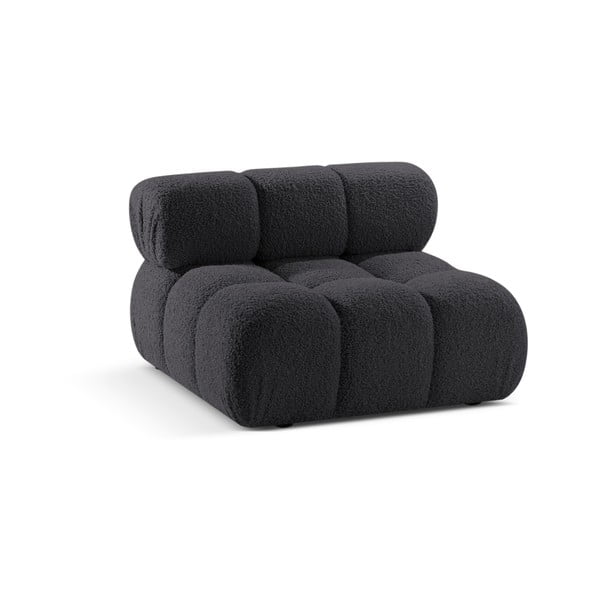 Antracitový modul pohovky z textílie bouclé (stredový diel) Bellis – Micadoni Home-image-3