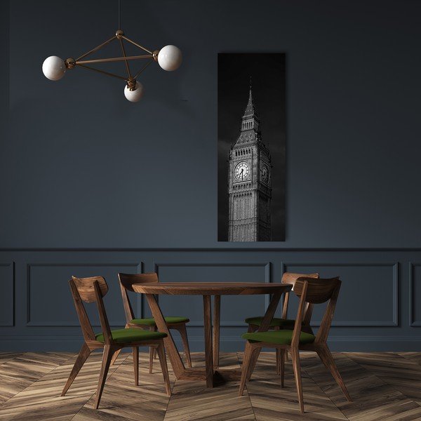 Obraz Styler Canvas Silver Big Ben, 45 × 140 cm-image-1