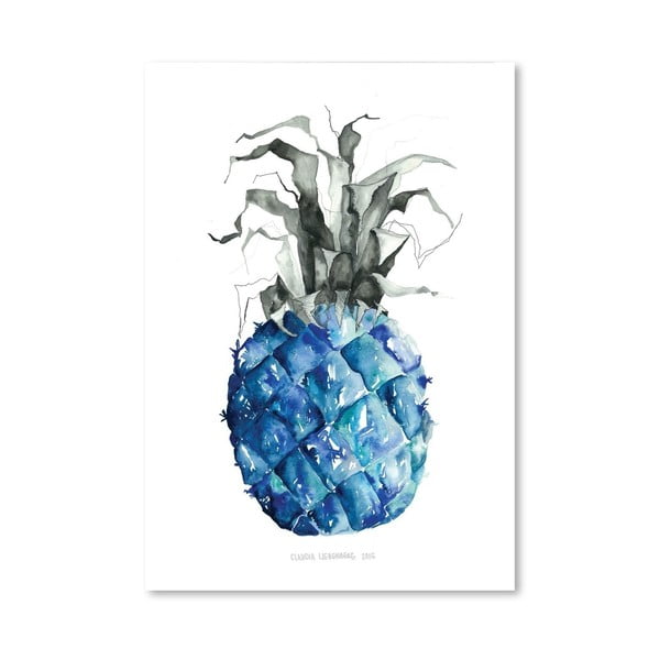 Plagát Pineapple Blue, 30x42 cm