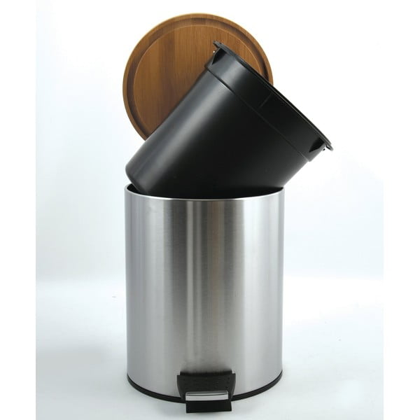 Nášľapný oceľový odpadkový kôš v matne striebornej farbe 3 l Adonis – Spirella-image-3