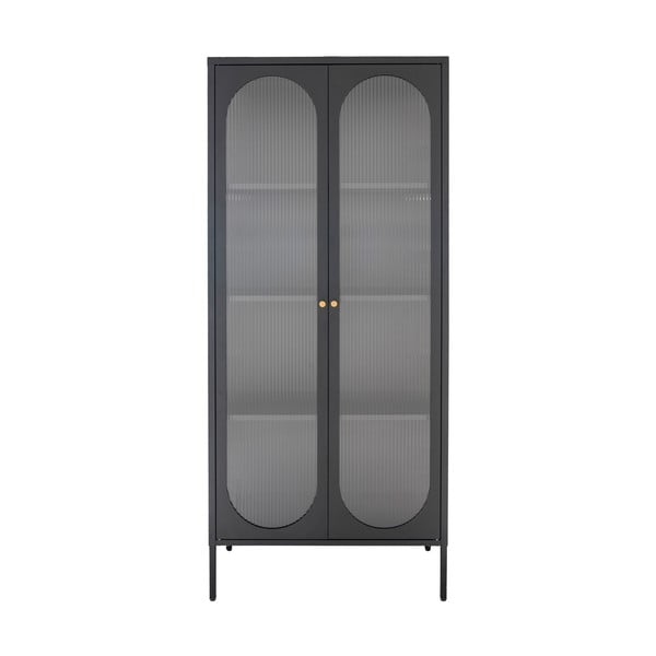 Čierna kovová vitrína 80x180 cm Adelaide – House Nordic