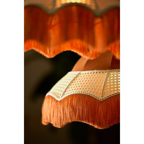 Oranžové závesné svietidlo s textilným tienidlom ø 40 cm Mizia – Light & Living-image-1