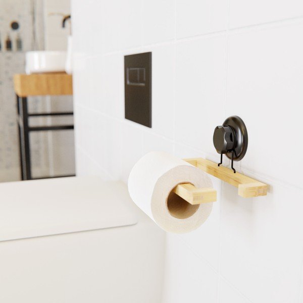 Bambusový samodržiaci držiak na toaletný papier Compactor Bestlock SPA-image-1