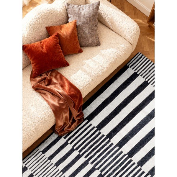 Čierno-biely ručne tkaný vlnený koberec 200x290 cm Stryve Pulse – Elle Decoration-image-2