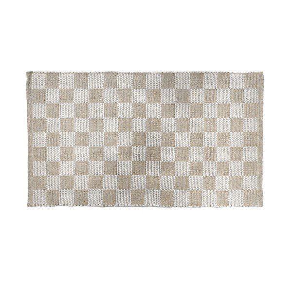 Prateľný koberec s prímesou bavlny v prírodnej farbe 50x80 cm Jenna – douceur d'intérieur