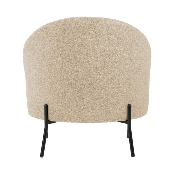 Béžové kreslo z textílie buklé Noble - Leitmotiv-image-4