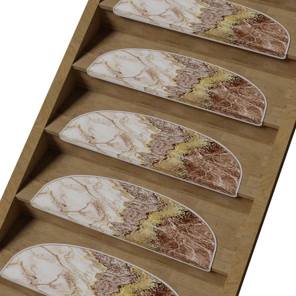 Nášľapy na schody vo svetlohnedo-krémovej farbe v súprave 16 ks 20x65 cm Golden Marble – Vitaus-image-1