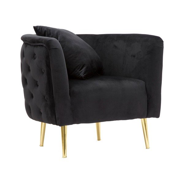 Čierne zamatové kreslo Bucarest – Mauro Ferretti