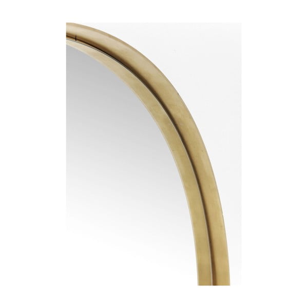 Okrúhle zrkadlo s rámom v mosadznej farbe Kare Design Round Curve, ⌀ 100 cm-image-2