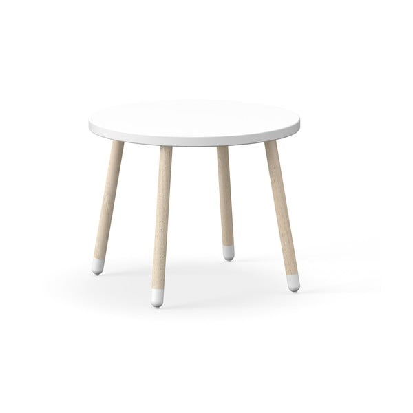 Biely detský stolík Flexa Dots, ø 60 cm
